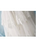 Beaded Ivory Lace Tulle Back Tiered Skirt Timeless Flower Girl Dress